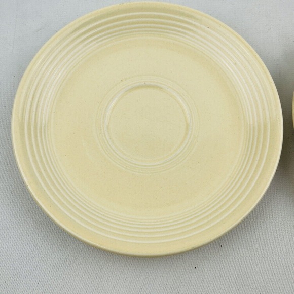 Vintage Fiesta Ivory 2 Saucer Lot Fiestaware Homer Laughlin HLC - Picture 2 of 6